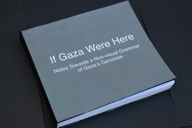 If Gaza Were Here, 2026 — artist book of paired satellite images and printed model weights