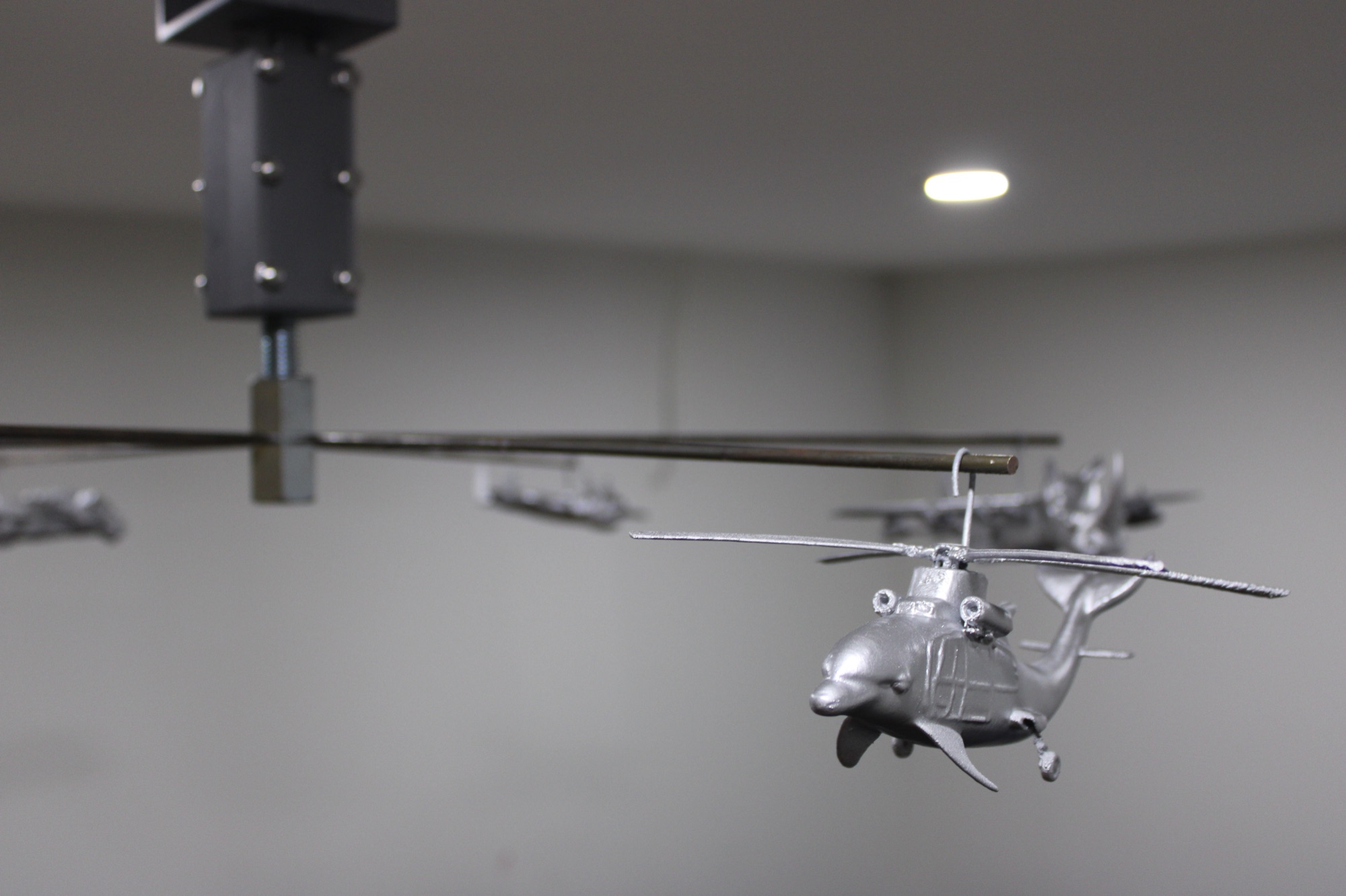 Mobilized, 2026 — detail view, aluminum-sprayed surface